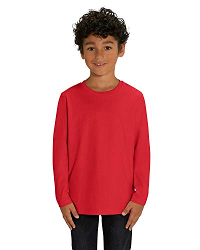 Hilltop Hochwertiges Kinder Langarmshirt, 100% Baumwolle für Mädchen und Jungen. Eignet Sich hervorragend zum Bedrucken. (z.B.: mit Transfer-Folien/Textilfolien), Size:134/146, Color:Red von Hilltop