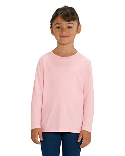 Hilltop Hochwertiges Kinder Langarmshirt, 100% Baumwolle für Mädchen und Jungen. Eignet sich hervorragend zum bedrucken. (z.B.: mit Transfer-Folien/Textilfolien), Size:110/116, Color:Cotton Pink von Hilltop