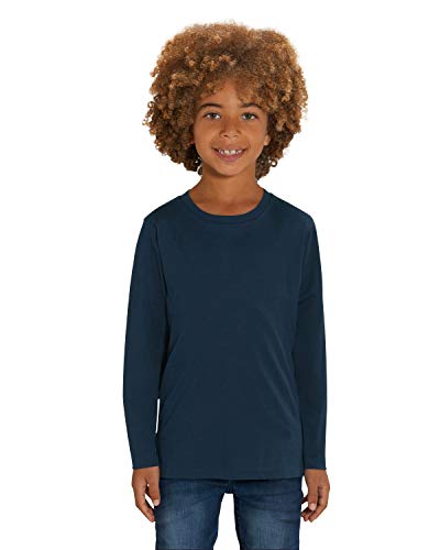 Hilltop Hochwertiges Kinder Langarmshirt, 100% Baumwolle für Mädchen und Jungen. Eignet Sich hervorragend zum Bedrucken. (z.B.: mit Transfer-Folien/Textilfolien), Size:134/146, Color:French Navy von Hilltop