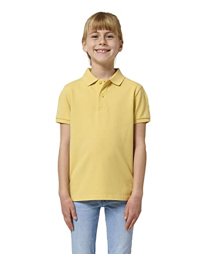 Hilltop Hochwertiges Kinder Poloshirt aus 100% Bio-Baumwolle für Mädchen und Jungen. Eignet Sich hervorragend zum Bedrucken. (z.B.: mit Transfer-Folien/Textilfolien), Size:122/128, Color:Jojoba von Hilltop