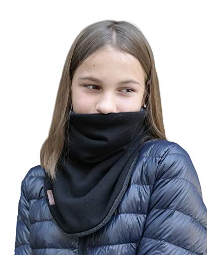 Hilltop Kinder Polar Bandana/Dreieckhalstuch mit Fleece und Klettverschluß/Halstuch, Farbe/Design:Schwarz uni von Hilltop