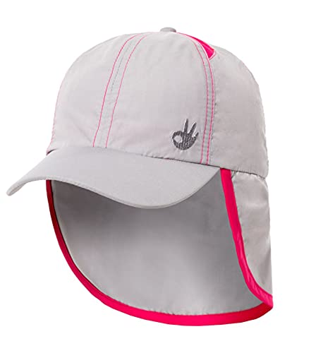 Hilltop Kindermütze, Sommerhut, Sonnenhut, Schirmmütze mit Nackenschutz, Kinder Mützen/Caps/Farben:Hellgrau-Pink von Hilltop