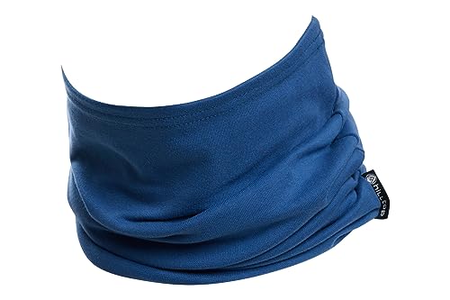 Hilltop Motorrad Halstuch, Multifunktionstuch, Schlauchtuch, Bandana, Schal - Baumwolle, für Damen und Herren, Farbe/Design:Topas Blau von Hilltop