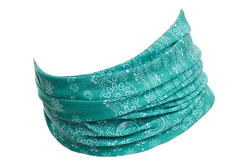 Hilltop Multifunktionstuch, Halstuch Herren, Schlauchschal Damen, Schlauchtuch, Bandana mit vernähten Saumkanten, M.Tuch:Paisley turquoise von Hilltop