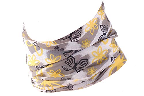 Hilltop Multifunktionstuch, Halstuch Herren, Schlauchschal Damen, Schlauchtuch, Bandana mit vernähten Saumkanten, M.Tuch:Yellow Flowers von Hilltop