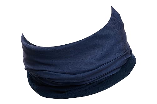 Hilltop® Polar Multifunktionstuch mit Fleece, warmes Motorrad Halstuch, Schlauchschal, Ski Gesichtsmaske für Damen und Herren, Farbe:dunkel blau uni von Hilltop