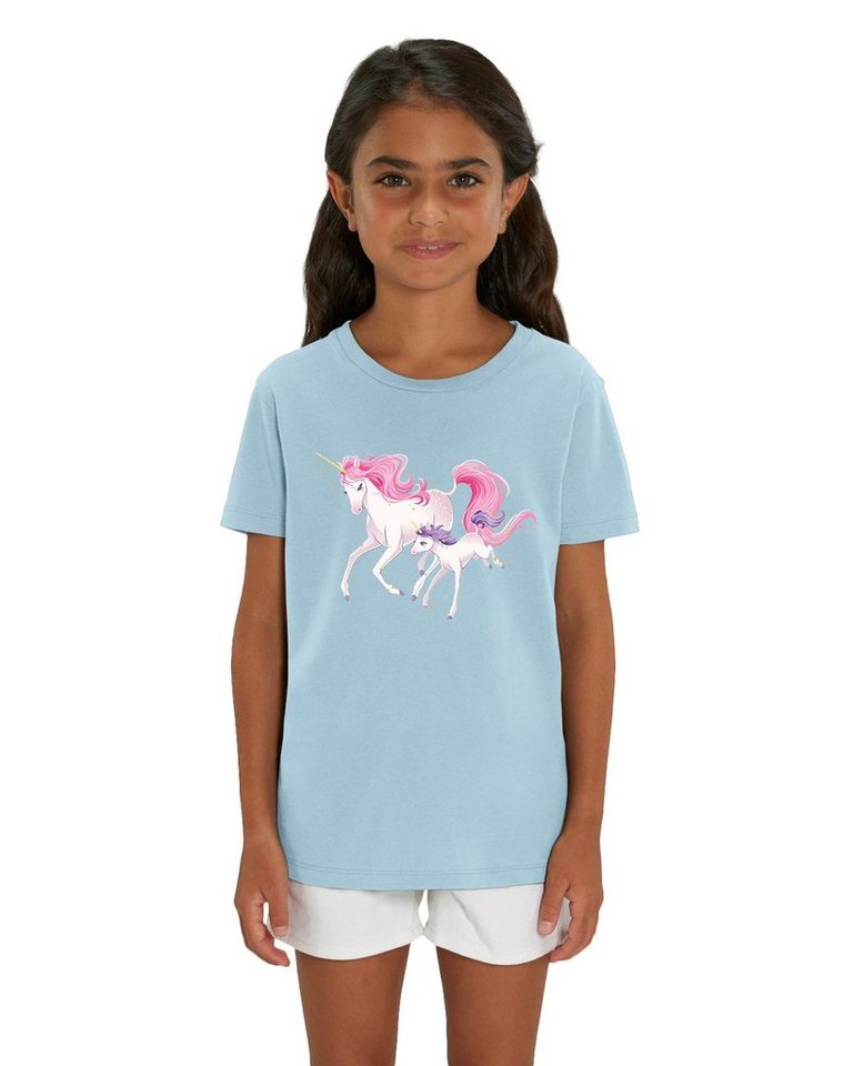 Hilltop Print-Shirt Hochwertiges Kinder Mädchen T-Shirt aus Bio Baumwolle Einhorn Motiv von Hilltop