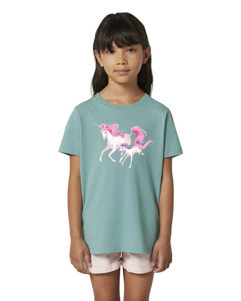 Hilltop Print-Shirt Hochwertiges Kinder Mädchen T-Shirt aus Bio Baumwolle Einhorn Motiv von Hilltop