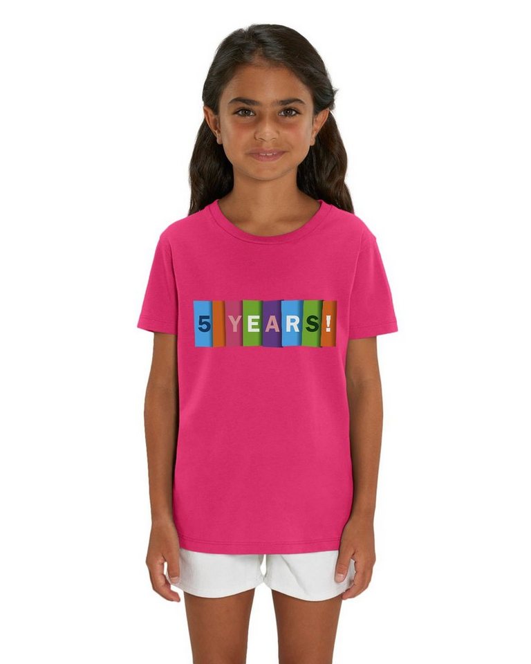 Hilltop Print-Shirt Hochwertiges Kinder T-Shirt, 5. Geburtstag Tshirt aus Bio Baumwolle von Hilltop