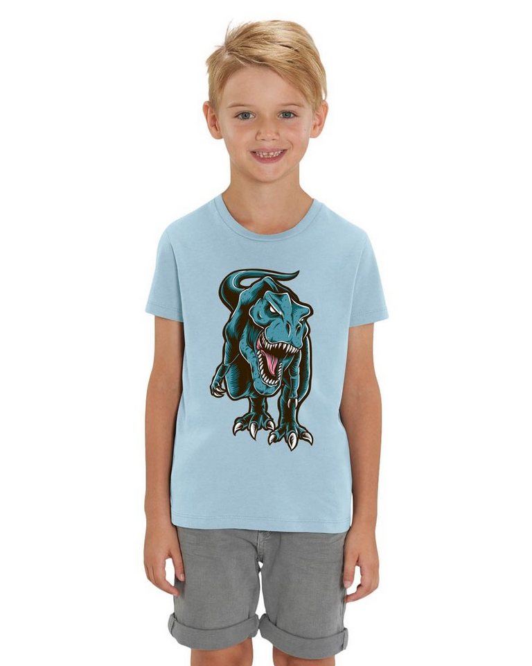 Hilltop Print-Shirt Hochwertiges Kinder T-Shirt mit Dinosaurier, T-Rex 100% Bio Baumwolle von Hilltop