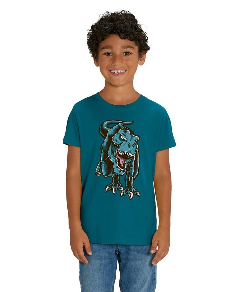 Hilltop Print-Shirt Hochwertiges Kinder T-Shirt mit Dinosaurier, T-Rex 100% Bio Baumwolle von Hilltop