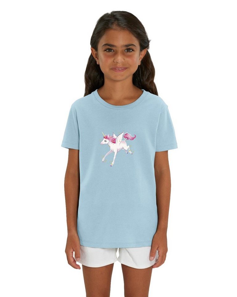 Hilltop Print-Shirt Hochwertiges Kinder Mädchen T-Shirt aus Bio Baumwolle Einhorn Motiv von Hilltop