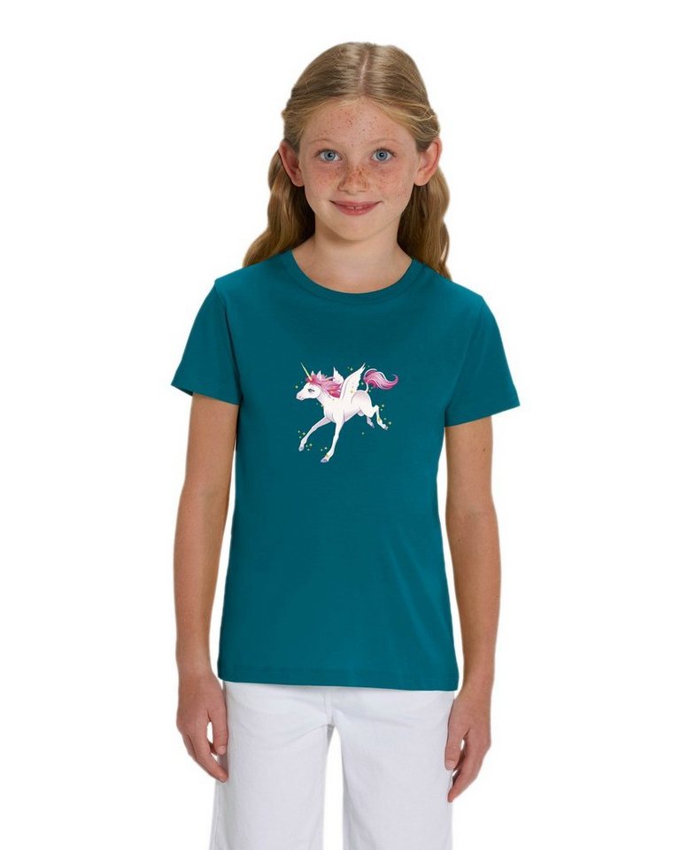 Hilltop Print-Shirt Hochwertiges Kinder Mädchen T-Shirt aus Bio Baumwolle Einhorn Motiv von Hilltop