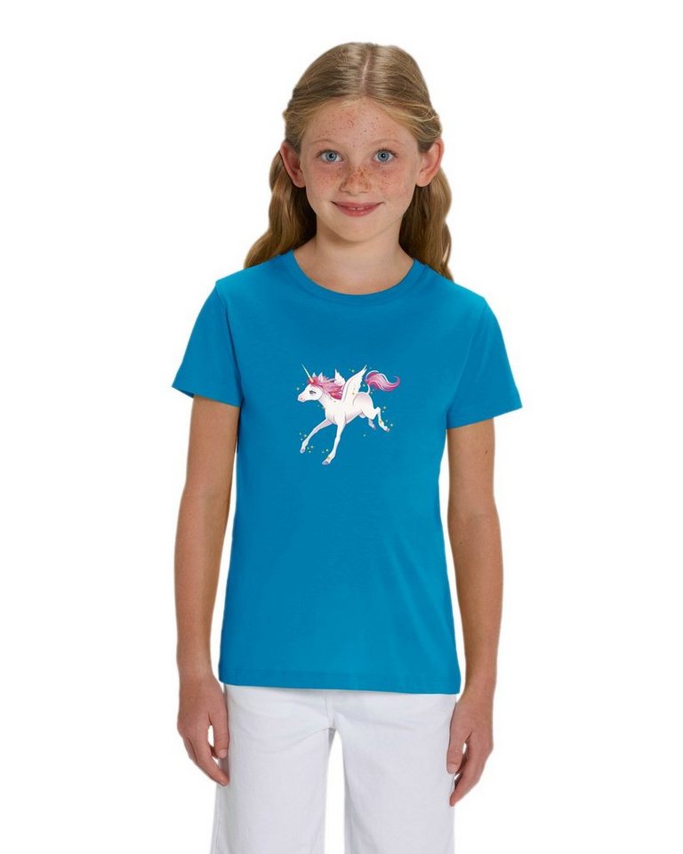 Hilltop Print-Shirt Hochwertiges Kinder Mädchen T-Shirt aus Bio Baumwolle Einhorn Motiv von Hilltop