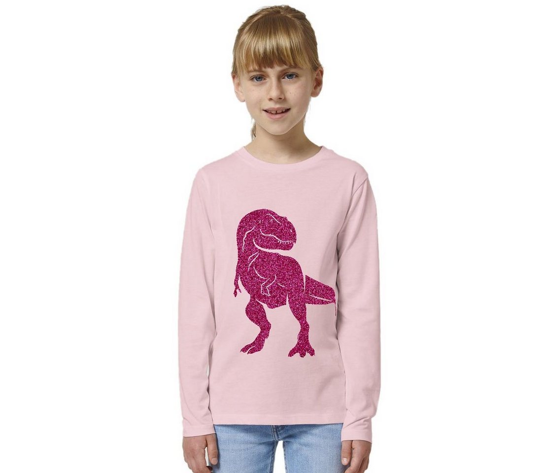 Hilltop Print-Shirt Kinder Langarmshirt aus Biobaumwolle mit Dinosaurier Glitzer Motiv von Hilltop