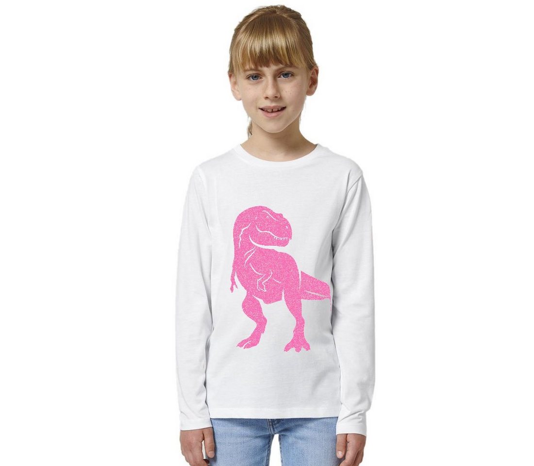 Hilltop Print-Shirt Kinder Langarmshirt aus Biobaumwolle mit Dinosaurier Glitzer Motiv von Hilltop