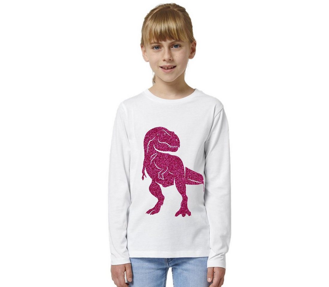 Hilltop Print-Shirt Kinder Langarmshirt aus Biobaumwolle mit Dinosaurier Glitzer Motiv von Hilltop