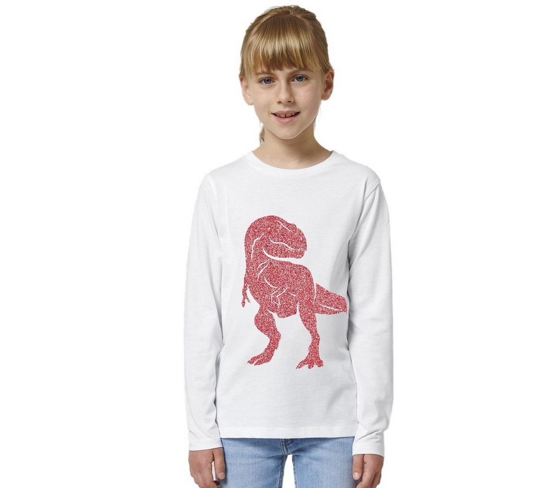 Hilltop Print-Shirt Kinder Langarmshirt aus Biobaumwolle mit Dinosaurier Glitzer Motiv von Hilltop