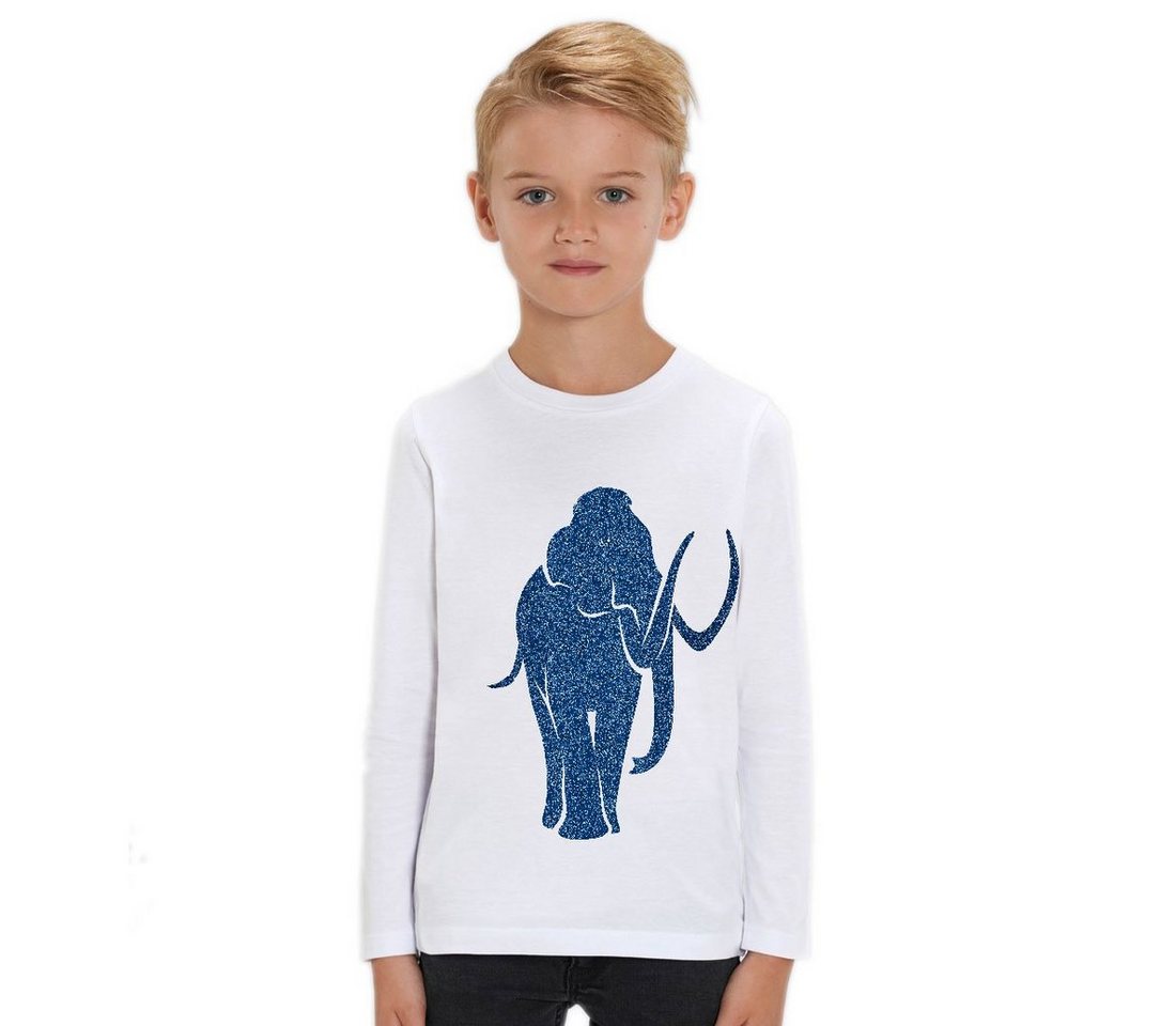 Hilltop Print-Shirt Kinder Langarmshirt aus Biobaumwolle mit Mammut Glitzer Motiv von Hilltop