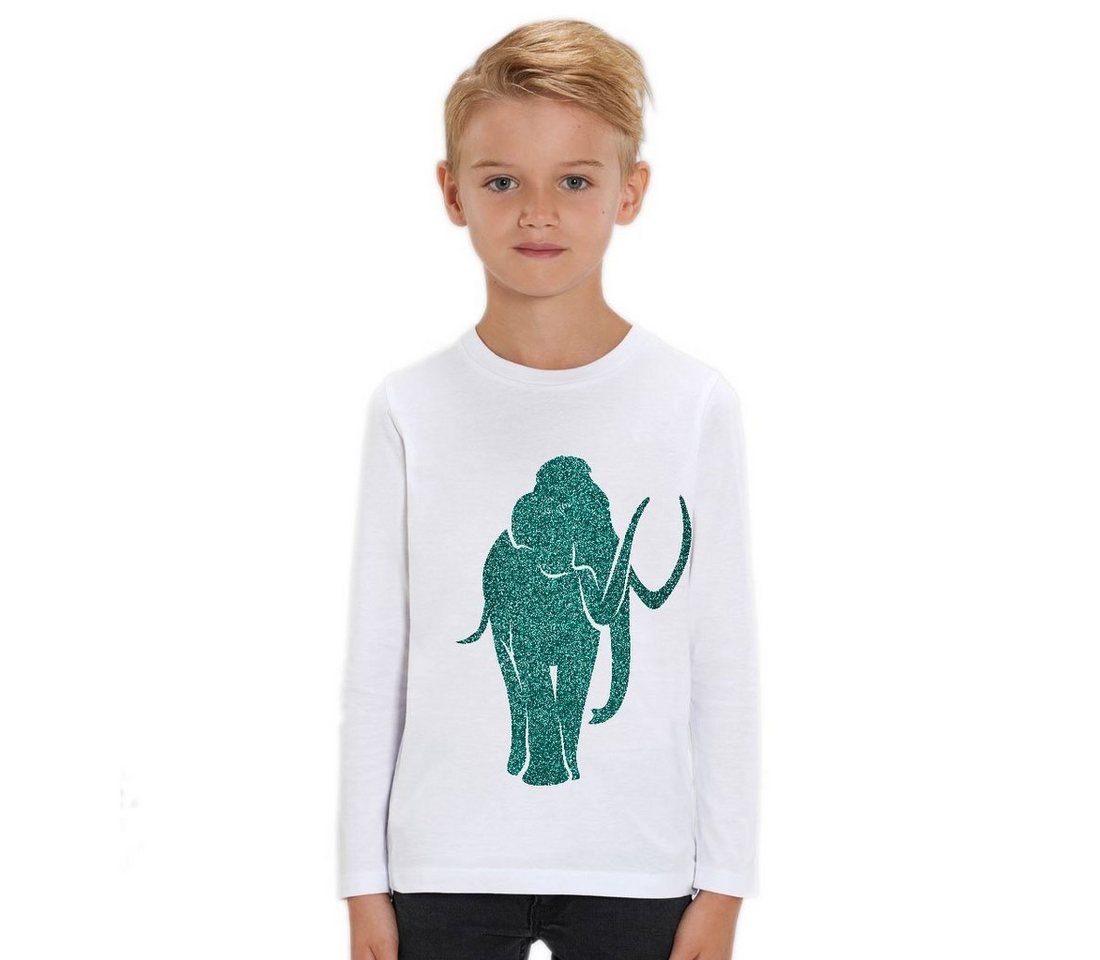 Hilltop Print-Shirt Kinder Langarmshirt aus Biobaumwolle mit Mammut Glitzer Motiv von Hilltop