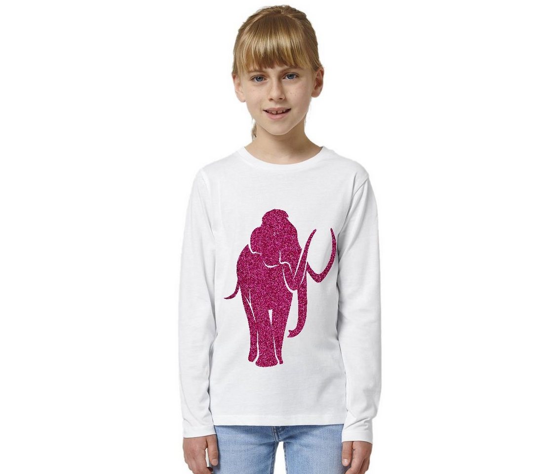 Hilltop Print-Shirt Kinder Langarmshirt aus Biobaumwolle mit Mammut Glitzer Motiv von Hilltop