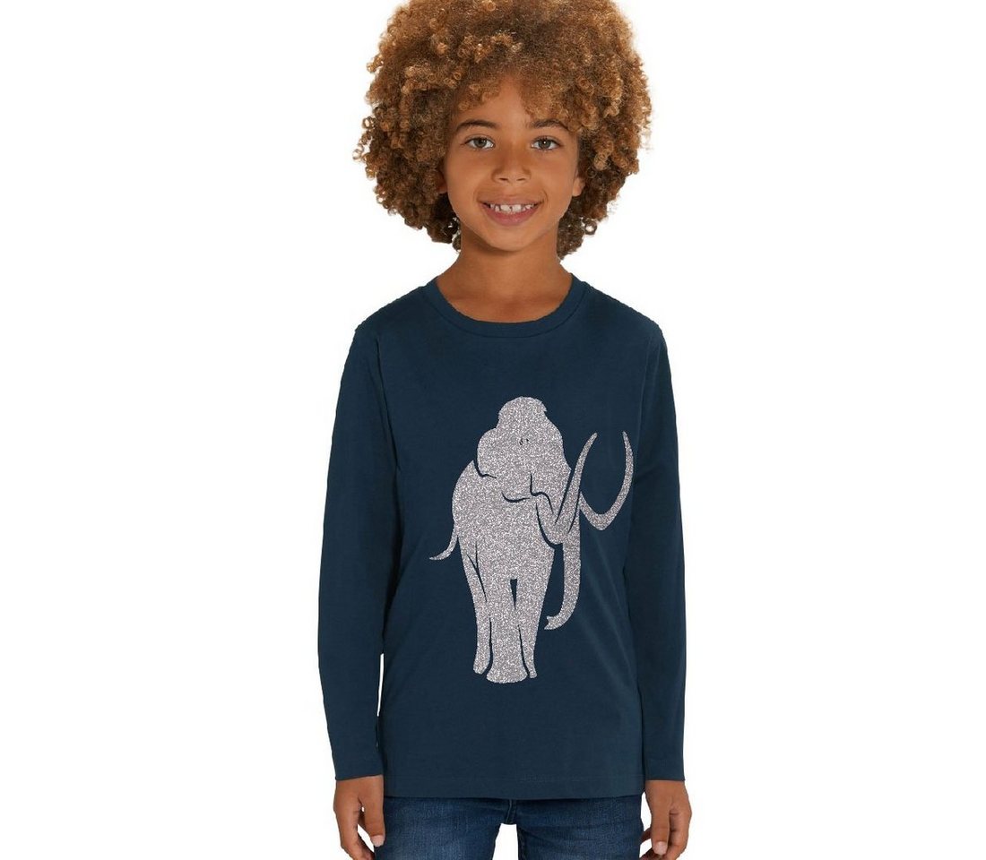 Hilltop Print-Shirt Kinder Langarmshirt aus Biobaumwolle mit Mammut Glitzer Motiv von Hilltop