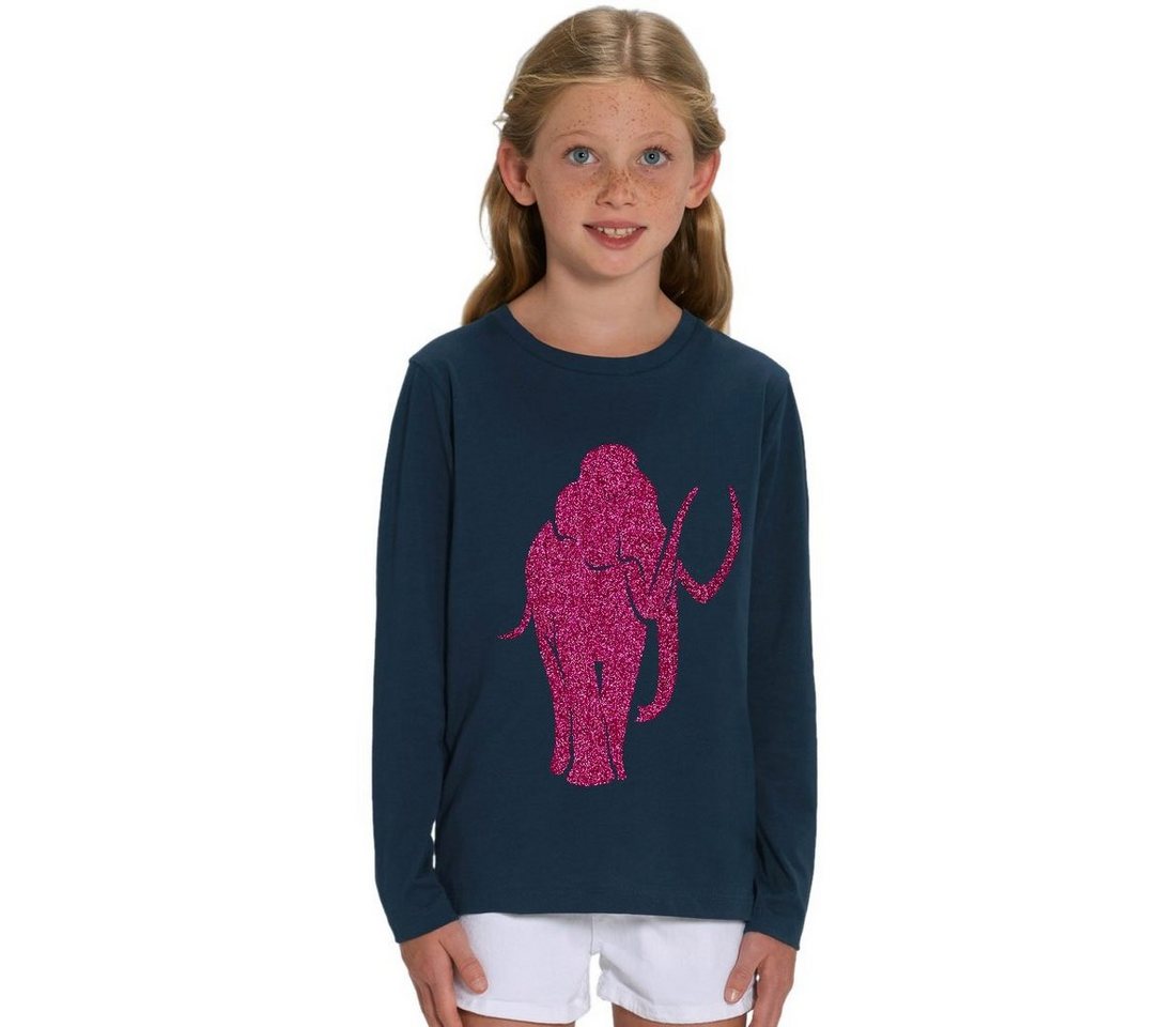 Hilltop Print-Shirt Kinder Langarmshirt aus Biobaumwolle mit Mammut Glitzer Motiv von Hilltop