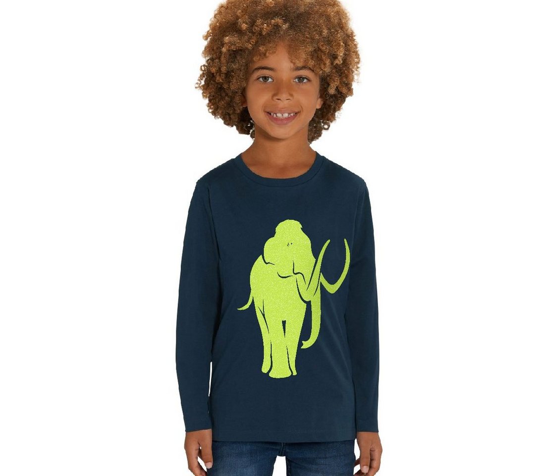 Hilltop Print-Shirt Kinder Langarmshirt aus Biobaumwolle mit Mammut Glitzer Motiv von Hilltop