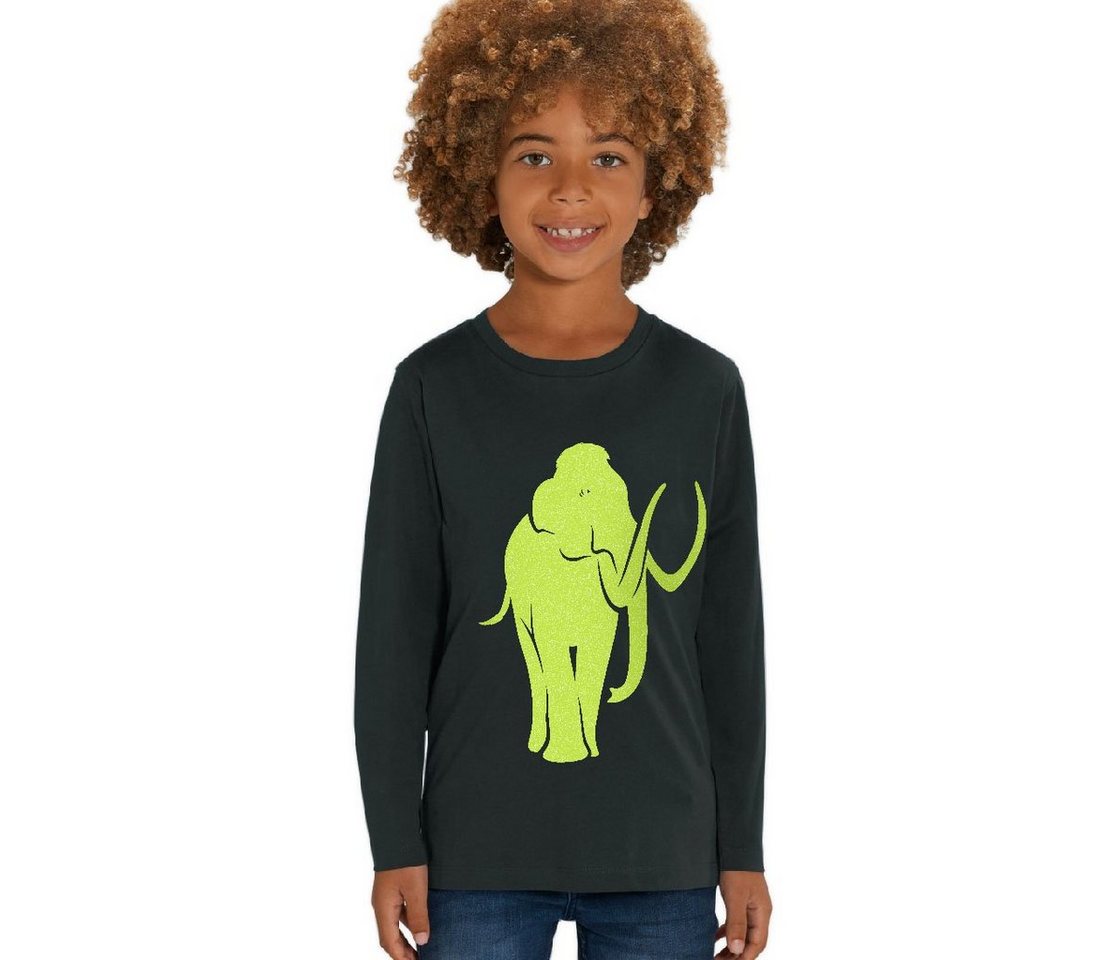 Hilltop Print-Shirt Kinder Langarmshirt aus Biobaumwolle mit Mammut Glitzer Motiv von Hilltop