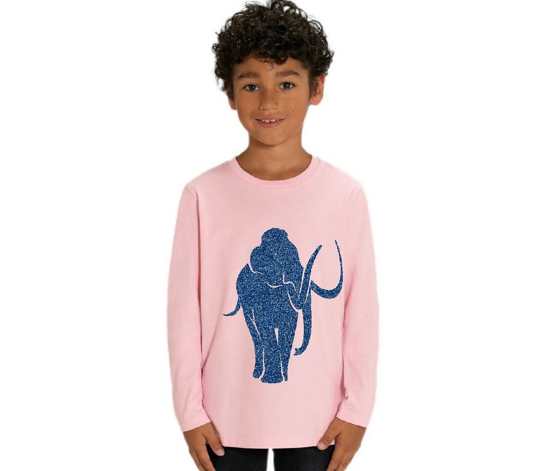 Hilltop Print-Shirt Kinder Langarmshirt aus Biobaumwolle mit Mammut Glitzer Motiv von Hilltop