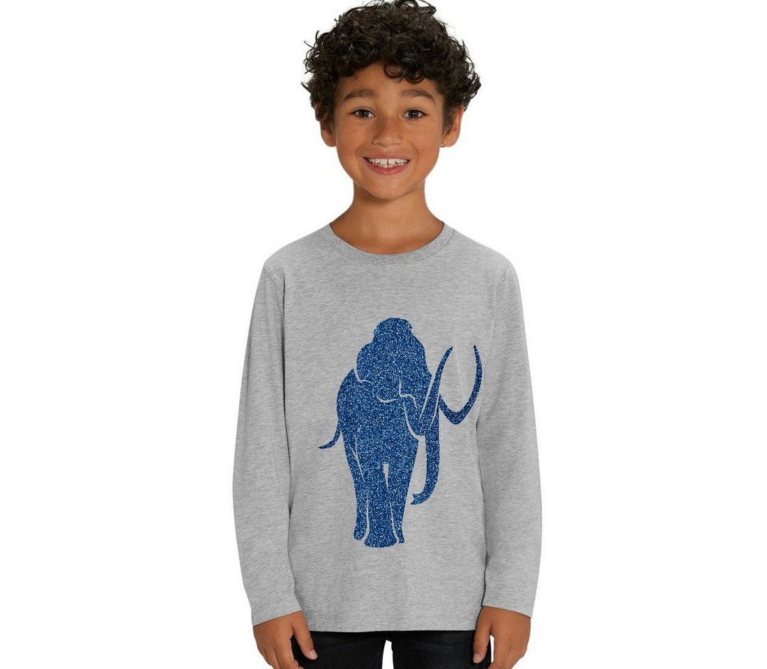 Hilltop Print-Shirt Kinder Langarmshirt aus Biobaumwolle mit Mammut Glitzer Motiv von Hilltop