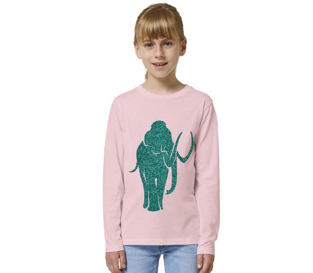 Hilltop Print-Shirt Kinder Langarmshirt aus Biobaumwolle mit Mammut Glitzer Motiv von Hilltop