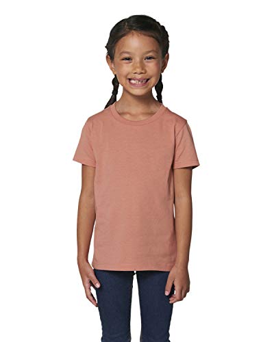 Hochwertiges Kinder T-Shirt aus 100% Bio-Baumwolle für Mädchen und Jungen. Eignet Sich hervorragend zum Bedrucken. (z.B.: mit Transfer-Folien/Textilfolien), Size:110/116, Color:Rose Clay von Hilltop