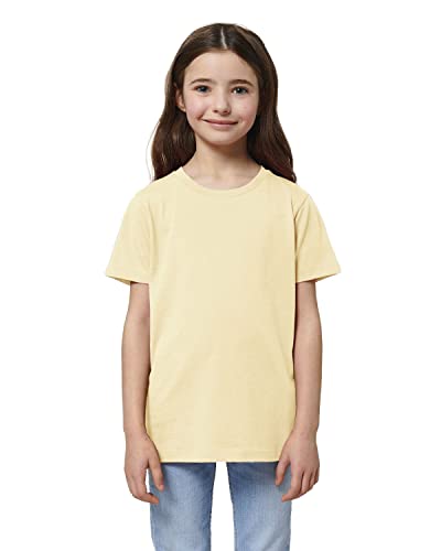 Hochwertiges Kinder T-Shirt aus 100% Bio-Baumwolle für Mädchen und Jungen. Eignet Sich hervorragend zum Bedrucken. (z.B.: mit Transfer-Folien/Textilfolien), Size:134/146, Color:Butter von Hilltop