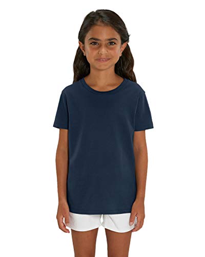 Hochwertiges Kinder T-Shirt aus 100% Bio-Baumwolle für Mädchen und Jungen. Eignet Sich hervorragend zum Bedrucken. (z.B.: mit Transfer-Folien/Textilfolien), Size:110/116, Color:French Navy von Hilltop