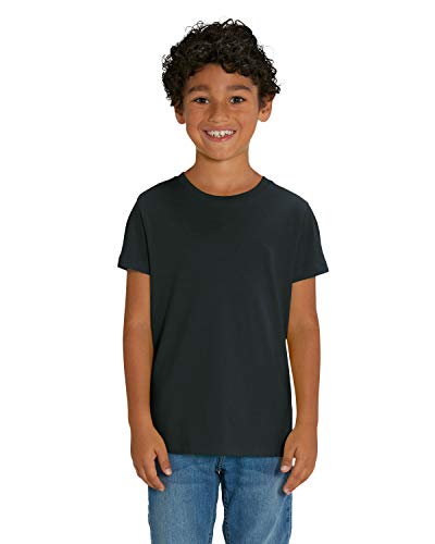 Hochwertiges Kinder T-Shirt aus 100% Bio-Baumwolle für Mädchen und Jungen. Eignet sich hervorragend zum bedrucken. (z.B.: mit Transfer-folien/Textilfolien), Size:152/164, Color:Black von Hilltop