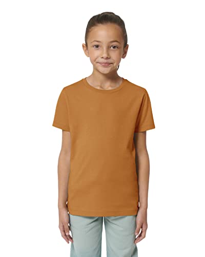 Hochwertiges Kinder T-Shirt aus 100% Bio-Baumwolle für Mädchen und Jungen. Eignet Sich hervorragend zum Bedrucken. (z.B.: mit Transfer-Folien/Textilfolien), Size:110/116, Color:Caramel von Hilltop