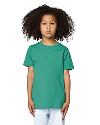 Hochwertiges Kinder T-Shirt aus 100% Bio-Baumwolle für Mädchen und Jungen. Eignet sich hervorragend zum bedrucken. (z.B.: mit Transfer-folien/Textilfolien), Size:98/104, Color:Geyser Green von Hilltop