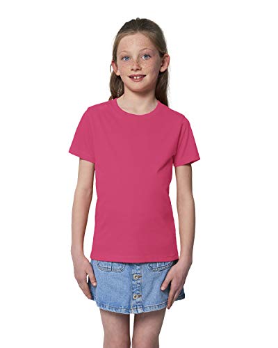 Hochwertiges Kinder T-Shirt aus 100% Bio-Baumwolle für Mädchen und Jungen. Eignet Sich hervorragend zum Bedrucken. (z.B.: mit Transfer-Folien/Textilfolien), Size:98/104, Color:Pink Punch von Hilltop