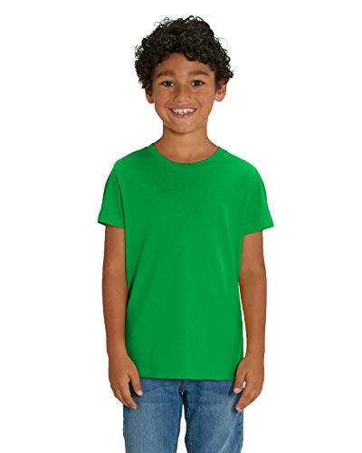 Hochwertiges Kinder T-Shirt aus 100% Bio-Baumwolle für Mädchen und Jungen. Eignet sich hervorragend zum bedrucken. (z.B.: mit Transfer-folien/Textilfolien), Size:122/128, Color:Fresh Green von Hilltop