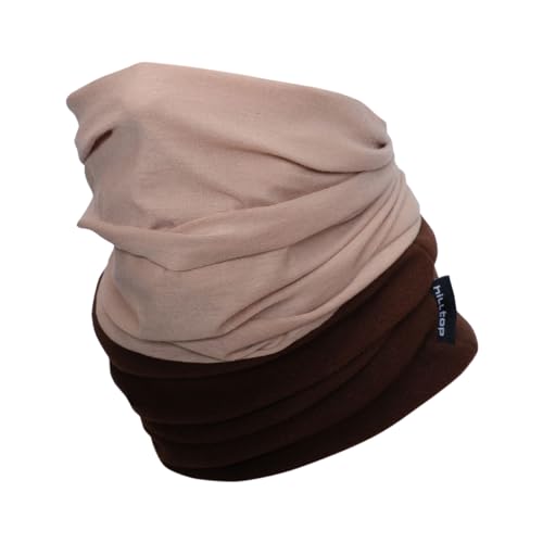 Hilltop® Polar Multifunktionstuch mit Fleece, warmes Schlauchtuch, Schal, Halstuch für kalte Herbst und Wintertage, für Damen und Herren, Trendige Farben, Farbe:Brown von Hilltop