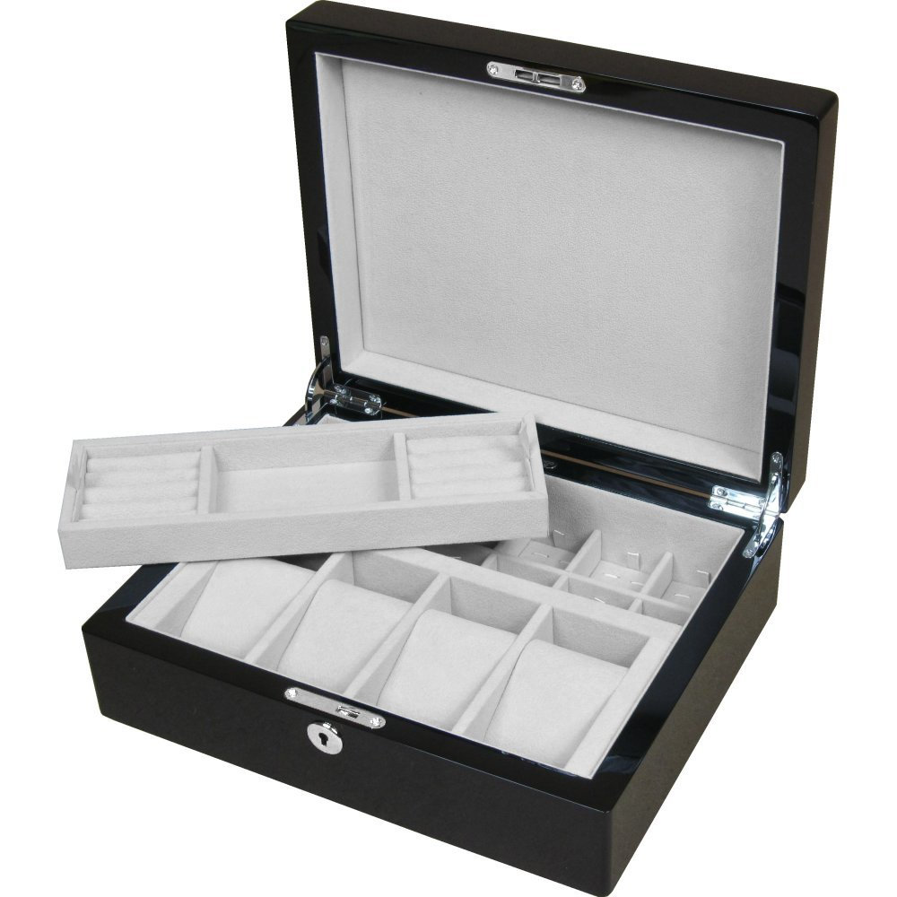 Hillwood Klavierschwarze Herren Stummer Diener Mit Schloss | Bk125V von HillwoodUK