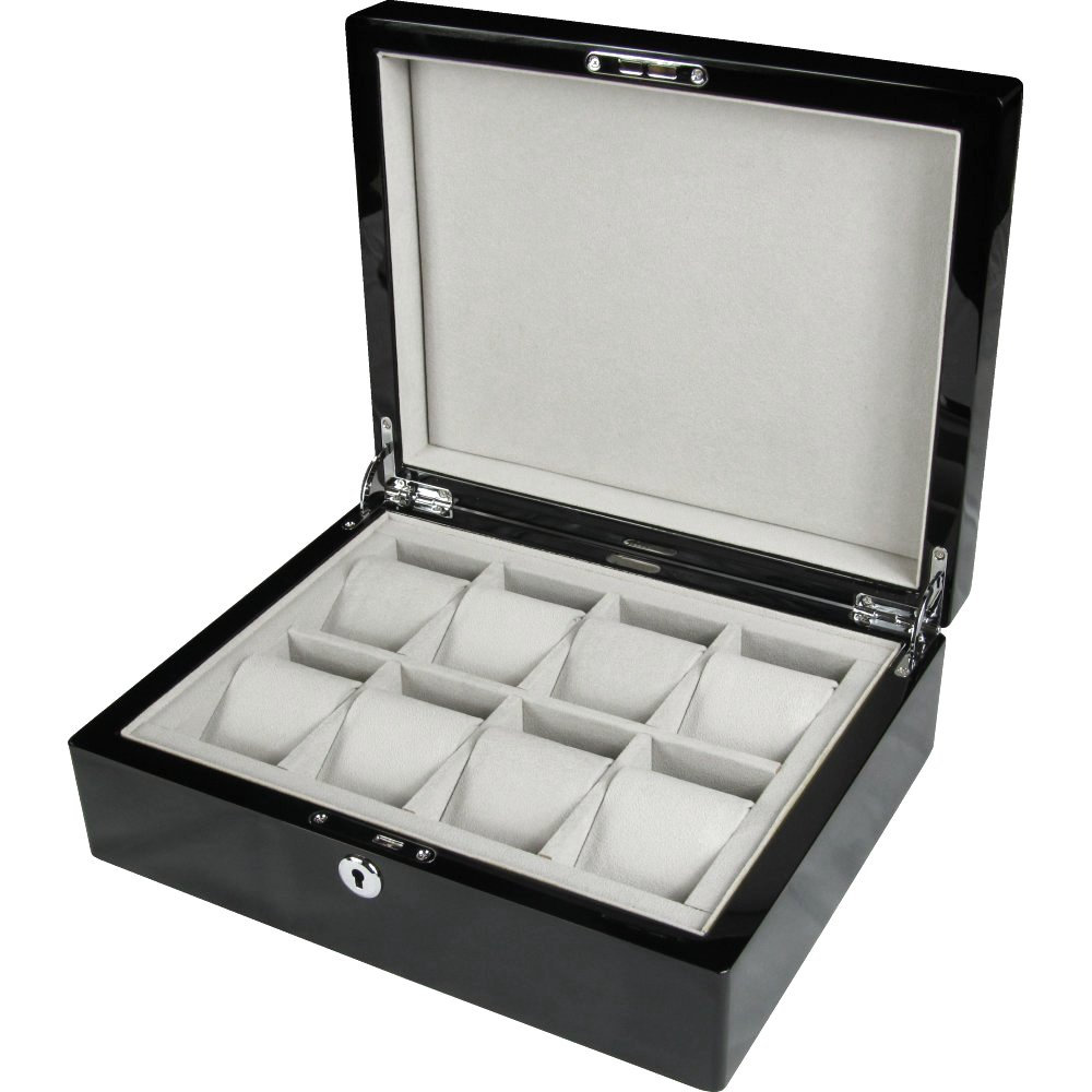 Hillwood Piano Black 8 Uhren Aufbewahrungsbox Mit Schloss | Bk125W von HillwoodUK