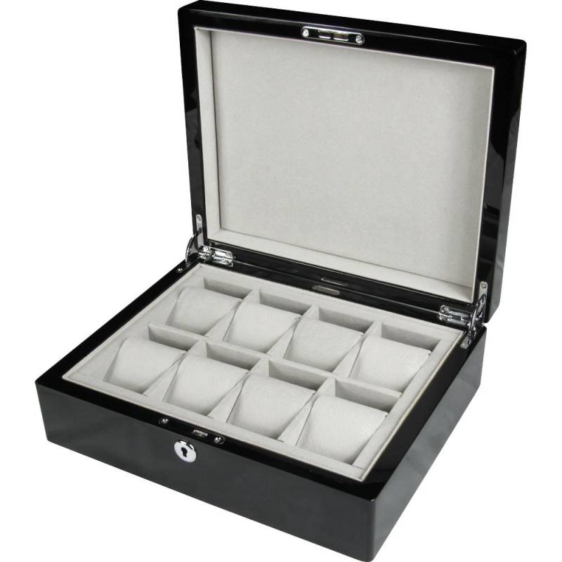 Hillwood Piano Black 8 Uhren Aufbewahrungsbox Mit Schloss | Bk125W von HillwoodUK