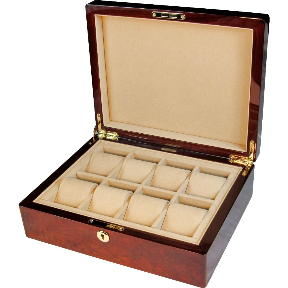 Makah Wurzelholz 8 Uhrenbox Mit Schloss | Vm125W von HillwoodUK