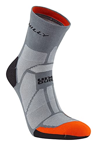 Hilly Unisex Marathon Fresh – Fußkette – minimale Polsterung Laufsocke, Granit/Orange, M von Hilly