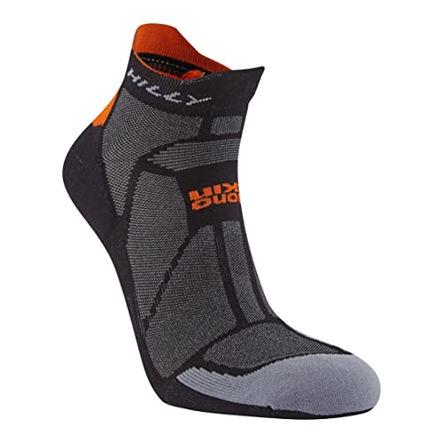 Hilly Unisex Marathon Fresh-Socklet-Min Cushioning Laufsocke, schwarz/orange, M von Hilly