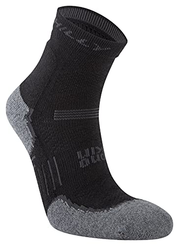 Hilly Unisex Supreme – Fußkettchen – maximale Dämpfung Laufsocke, Schwarz/Grau meliert, L von Hilly