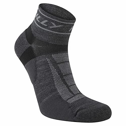 Hilly Unisex Trail-Quarter-Med Cushioning Laufsocke, Charcoal/schwarz, L von Hilly