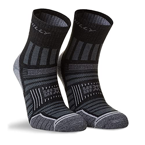 Hilly Unisex Twin Skin – Fußkettchen – minimale Polsterung Laufsocke, Schwarz/Grau meliert, L von Hilly